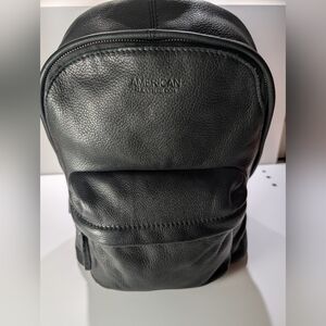 American Leather Co Leather Black Backpack Unisex